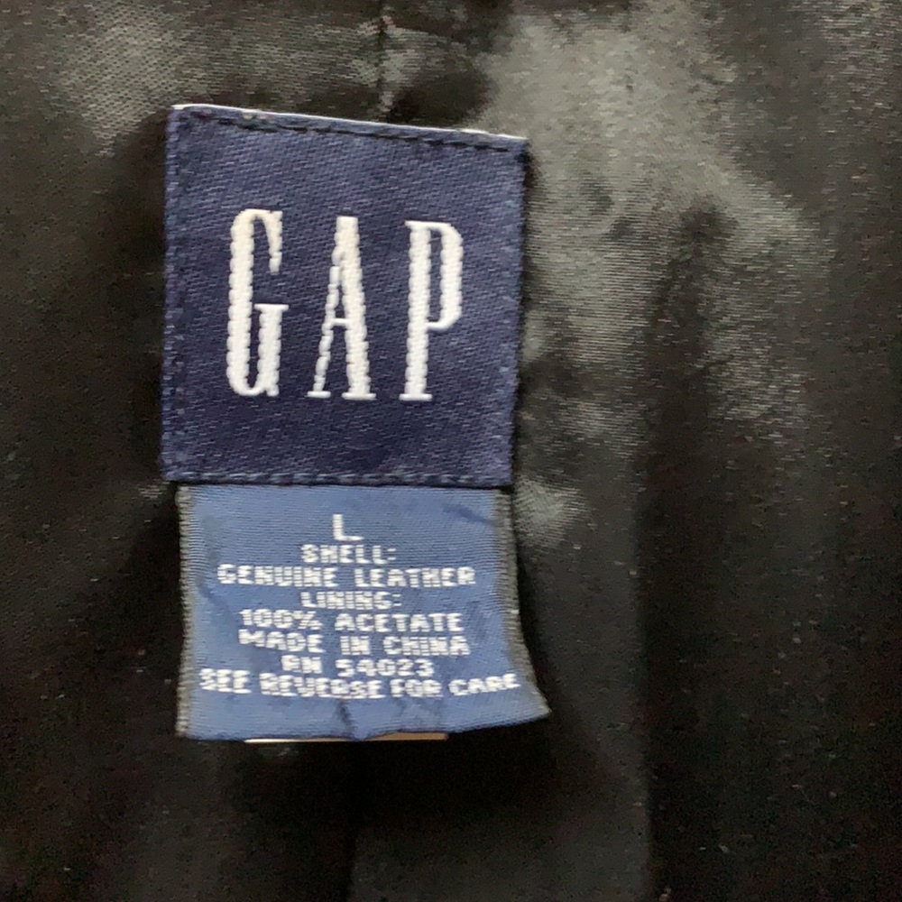 Classic Gap Leather Jacket Solid Black - image 4